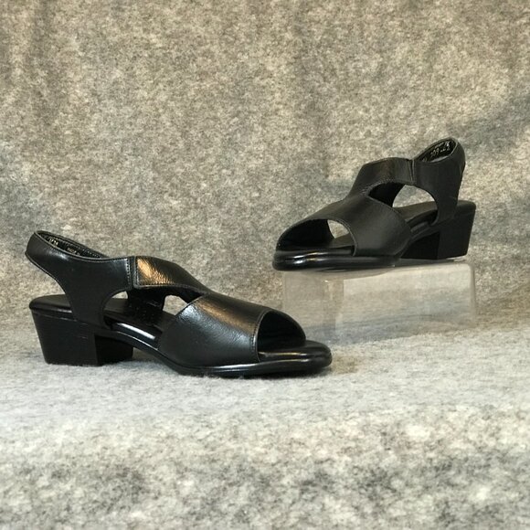 SAS Women's Suntimer Tripad Comfort Open Black Toe Leather Sandals - Picture 4 of 11